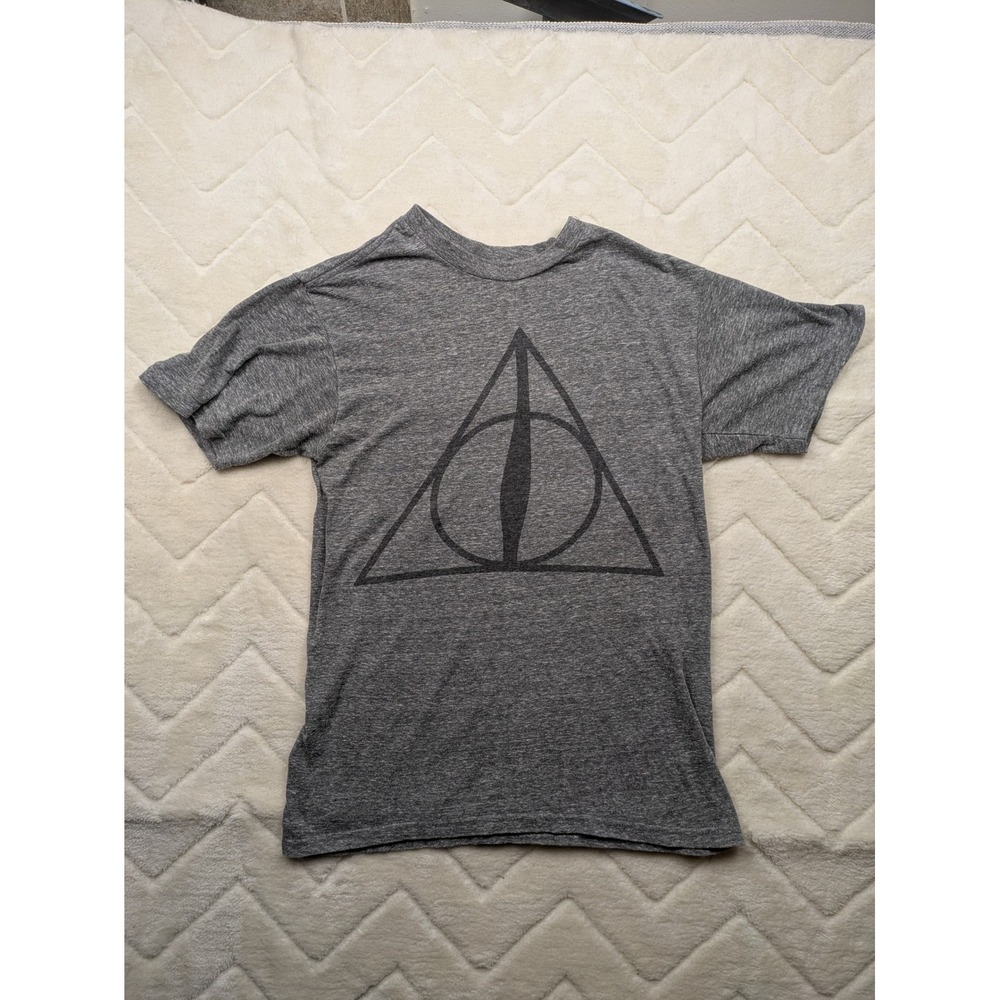 Harry Potter Deathly Hallows Graphic T-Shirt Heather Grey Small